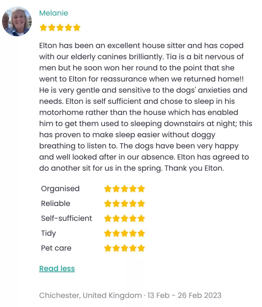 Pet sitter diaries - review from Melanie