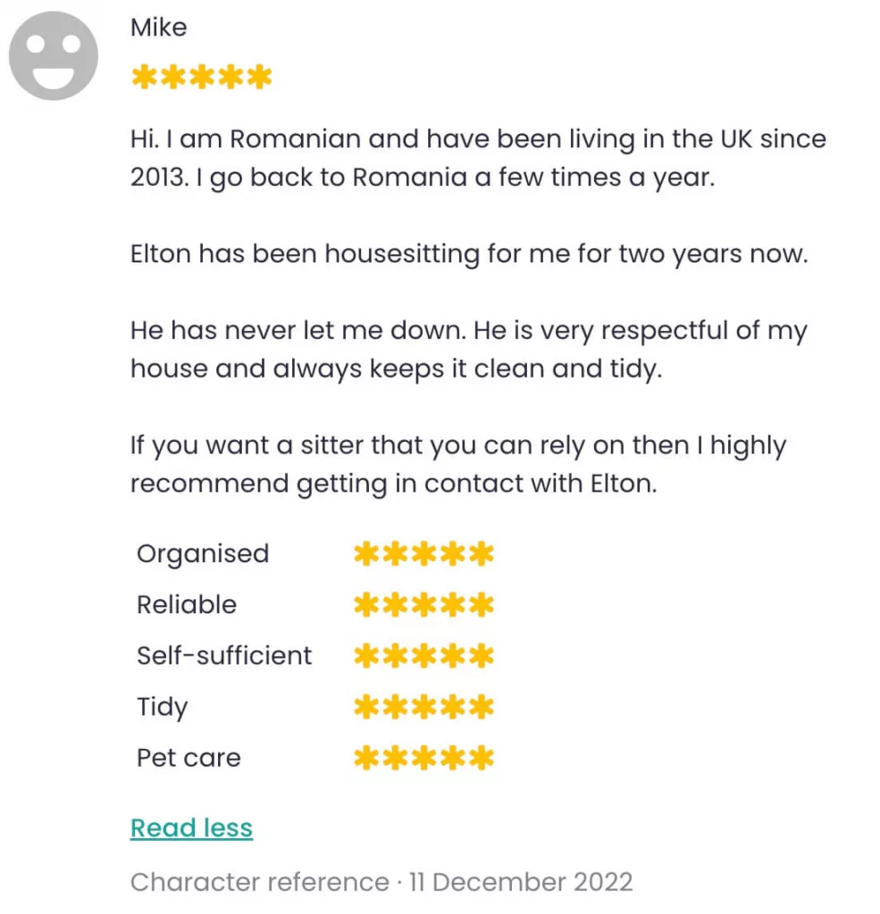 Trusty Pet Sitter review from Mike